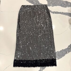 ZARA SEQUIN AND LACE PENCIL SKIRT NEW WOT